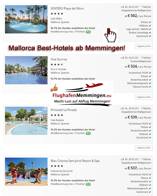 Mallorca Besthotels ab Memmingen