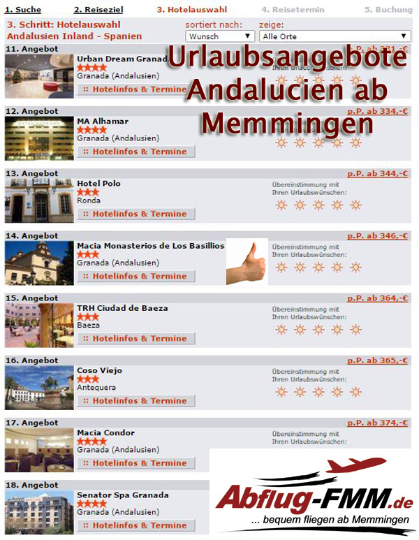 Urlaubsangebote Andalucien ab Memmingen