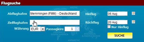 Flugsuche ab Airport Memmingen